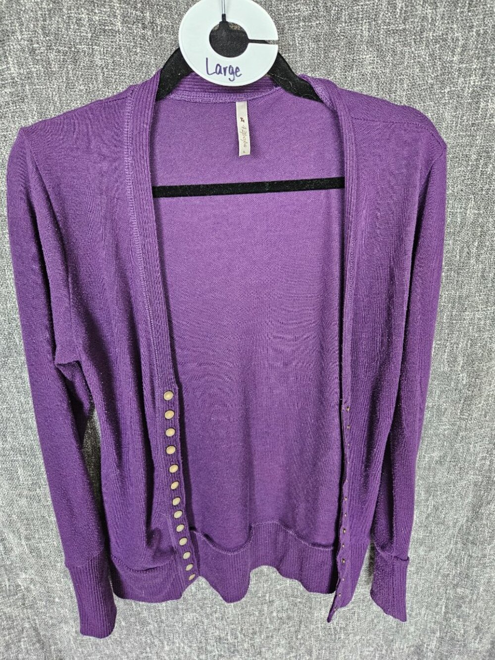 Purple Button Front Cardigan